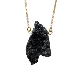 NWOT Handmade natural black tourmaline necklace